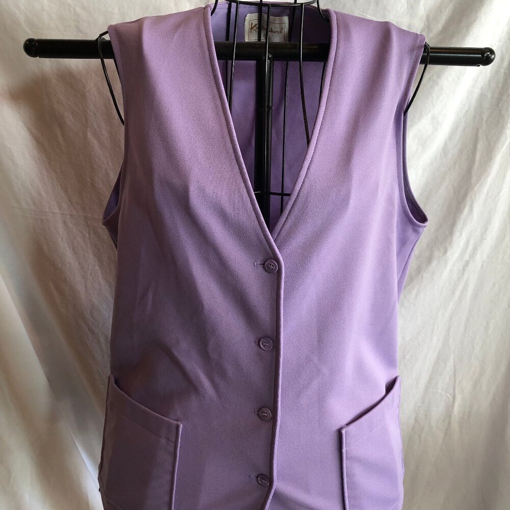 VINTAGE Knitmakers 12 Womens Purple Vest 19.5" Underarm to Underarm